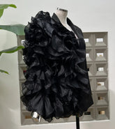 Luxury Ruffled Asymmetric Blazer